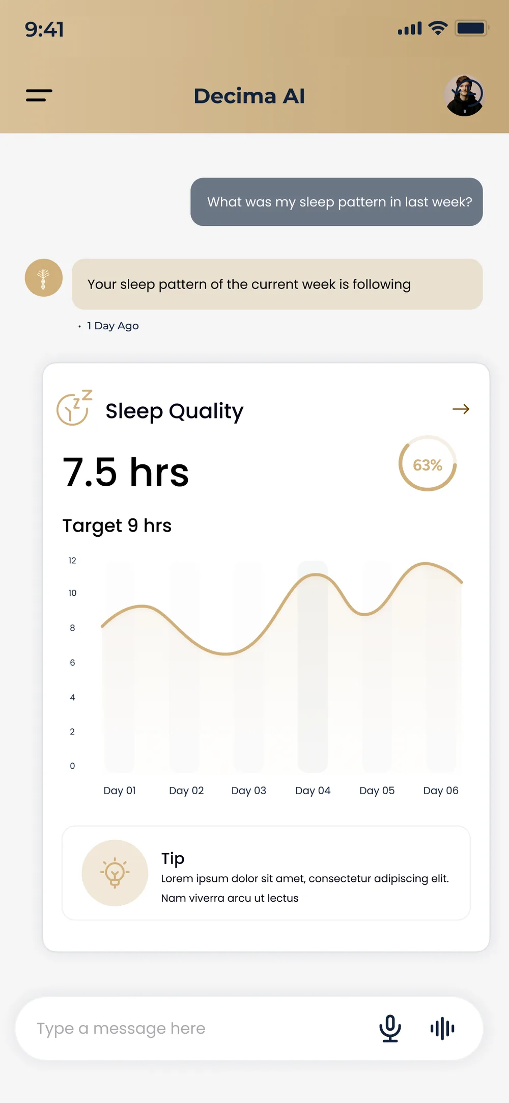 decima conversation app screen